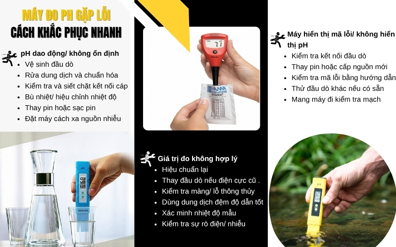 Máy đo pH gặp lỗi và cách khắc phục nhanh